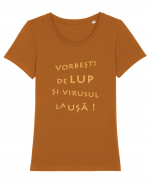 Vorbești de lup... Tricou mânecă scurtă guler larg fitted Damă Expresser