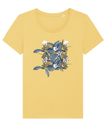 Floral feelings  Tricou mânecă scurtă guler larg fitted Damă Expresser