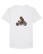 Motorcycle Lion Tricou mânecă scurtă guler larg Bărbat Skater