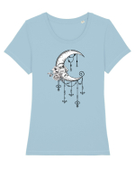 Luna Floral Tricou mânecă scurtă guler larg fitted Damă Expresser