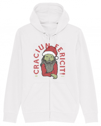 Craciun Fericit Ugly Green Santa Skull White