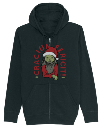 Craciun Fericit Ugly Green Santa Skull Black