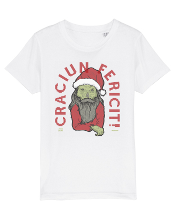 Craciun Fericit Ugly Green Santa Skull White