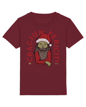 Craciun Fericit Ugly Green Santa Skull Burgundy