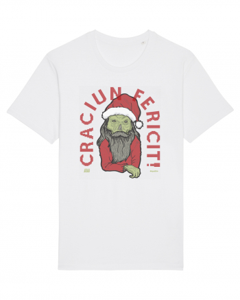 Craciun Fericit Ugly Green Santa Skull White