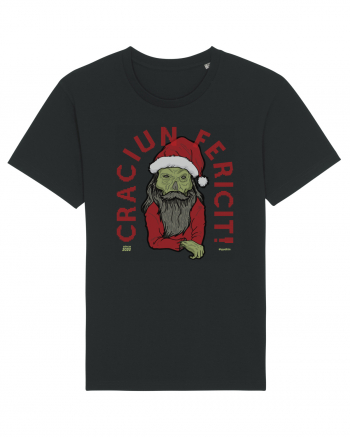 Craciun Fericit Ugly Green Santa Skull Black