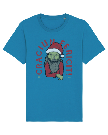 Craciun Fericit Ugly Green Santa Skull Azur