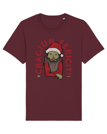 Craciun Fericit Ugly Green Santa Skull Burgundy