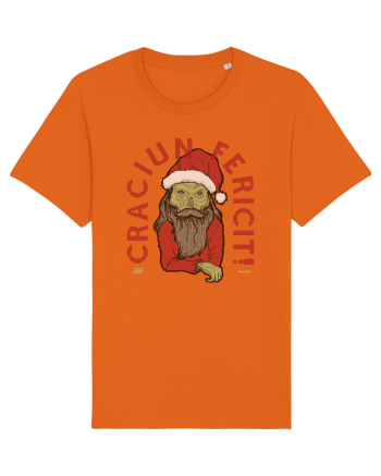Craciun Fericit Ugly Green Santa Skull Bright Orange