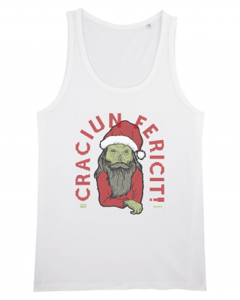 Craciun Fericit Ugly Green Santa Skull White