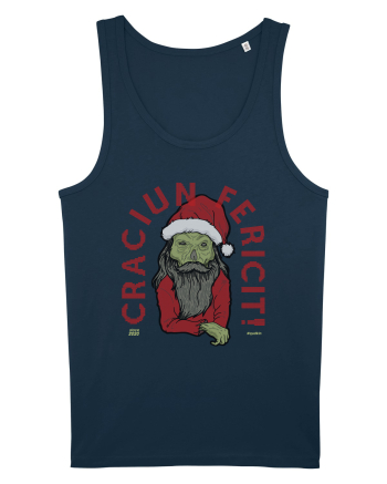 Craciun Fericit Ugly Green Santa Skull Navy