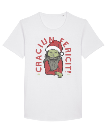 Craciun Fericit Ugly Green Santa Skull White