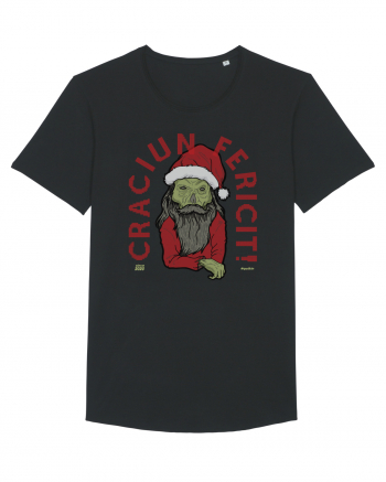 Craciun Fericit Ugly Green Santa Skull Black