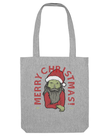 Ugly Santa Green Skull Merry Christmas Heather Grey