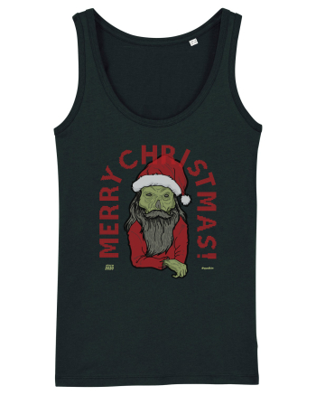 Ugly Santa Green Skull Merry Christmas Black