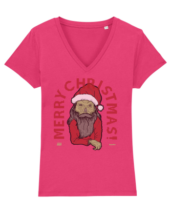 Ugly Santa Green Skull Merry Christmas Raspberry