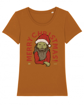 Ugly Santa Green Skull Merry Christmas Roasted Orange