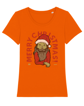 Ugly Santa Green Skull Merry Christmas Bright Orange