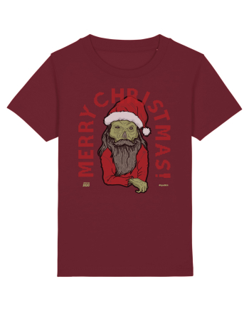 Ugly Santa Green Skull Merry Christmas Burgundy
