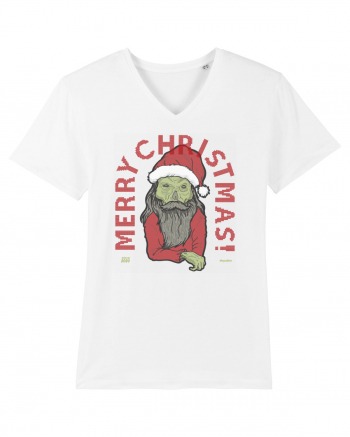 Ugly Santa Green Skull Merry Christmas White