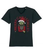 Ugly Santa Green Skull Merry Christmas Tricou mânecă scurtă guler V Bărbat Presenter