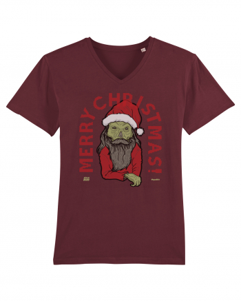 Ugly Santa Green Skull Merry Christmas Burgundy