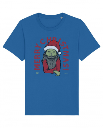 Ugly Santa Green Skull Merry Christmas Royal Blue