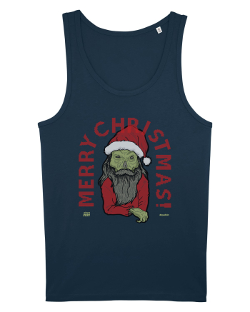 Ugly Santa Green Skull Merry Christmas Navy