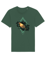 Pasare Portocaliu Floral Tricou mânecă scurtă Unisex Rocker