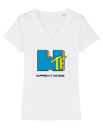 WTF happened to music Tricou mânecă scurtă guler V Damă Evoker