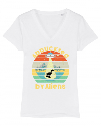 Abduckted by Aliens Vintage Sunset White