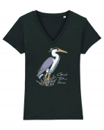 Blue Heron Tricou mânecă scurtă guler V Damă Evoker