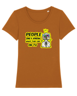 on TV Tricou mânecă scurtă guler larg fitted Damă Expresser