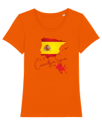 Currently in Spain Tricou mânecă scurtă guler larg fitted Damă Expresser