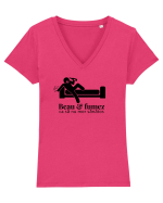 Beau și fumez Tricou mânecă scurtă guler V Damă Evoker