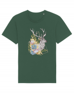 Floral cu Cerb Tricou mânecă scurtă Unisex Rocker