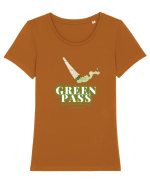 Green Pass Tricou mânecă scurtă guler larg fitted Damă Expresser