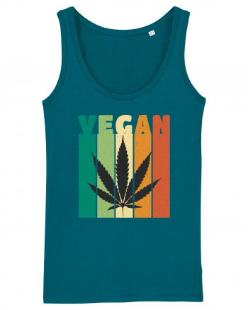 Vegan Weed Vintage Colors Ocean Depth