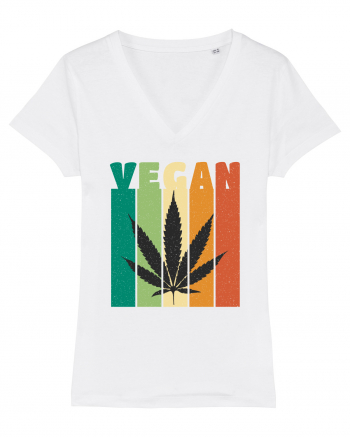 Vegan Weed Vintage Colors White