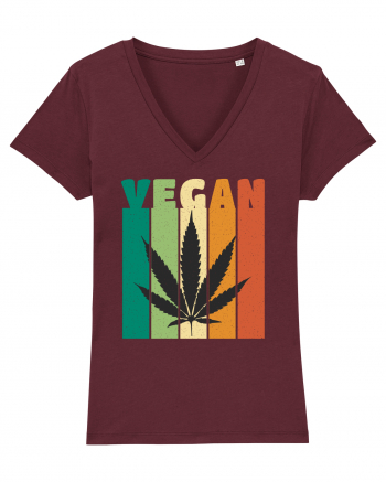 Vegan Weed Vintage Colors Burgundy