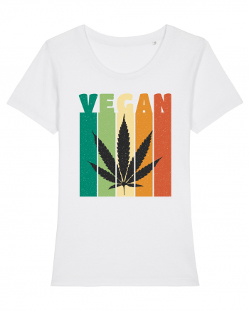 Vegan Weed Vintage Colors White