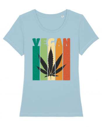 Vegan Weed Vintage Colors Sky Blue