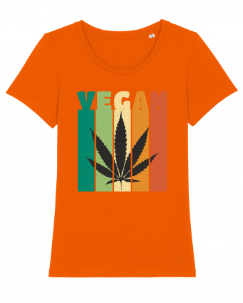 Vegan Weed Vintage Colors Bright Orange