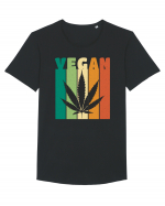 Vegan Weed Vintage Colors Tricou mânecă scurtă guler larg Bărbat Skater