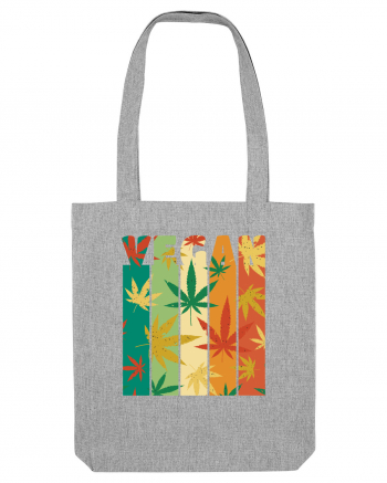 Vegan Vintage Weed Leaves Heather Grey