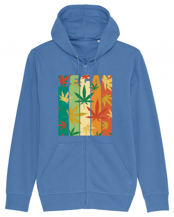 Vegan Vintage Weed Leaves Bright Blue