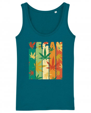 Vegan Vintage Weed Leaves Ocean Depth