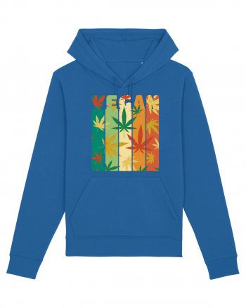 Vegan Vintage Weed Leaves Royal Blue