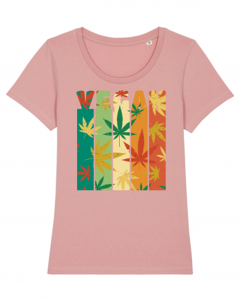 Vegan Vintage Weed Leaves Canyon Pink