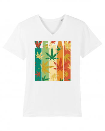 Vegan Vintage Weed Leaves White